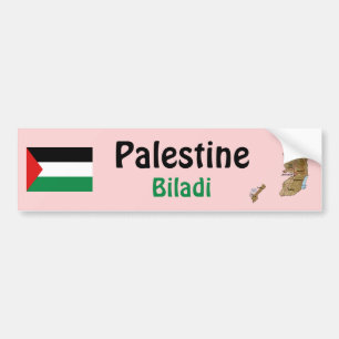 Adesivo Para Carro Sinalizador da Palestina + Autocolante do Mapa