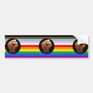 Adesivo Para Carro Sinalizador de Orgulho POC de Progresso LGBTQ+
