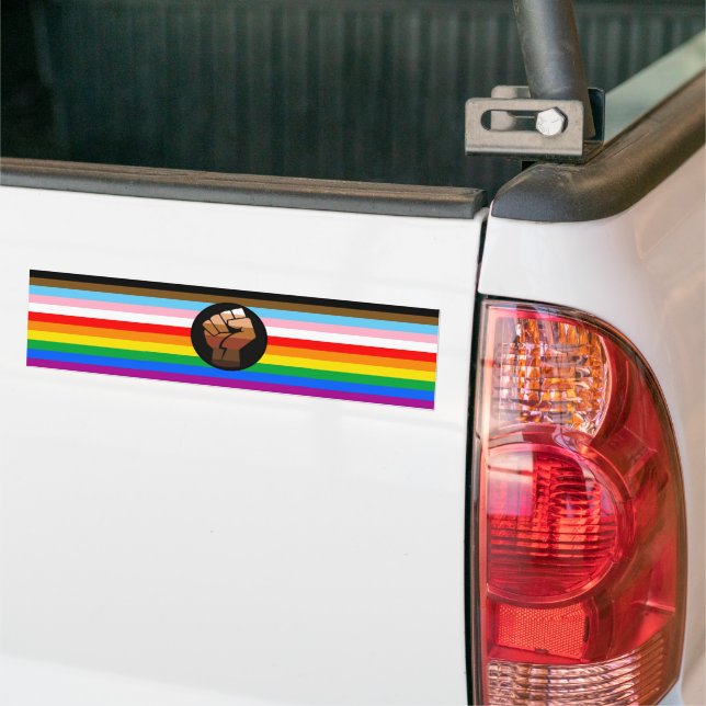 Adesivo Para Carro Sinalizador de Orgulho POC de Progresso LGBTQ+ (No caminhão)