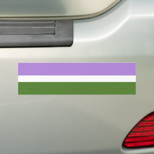 Adesivo Para Carro Sinalizador do Orgulho Genderqueer do SlipperyJoe
