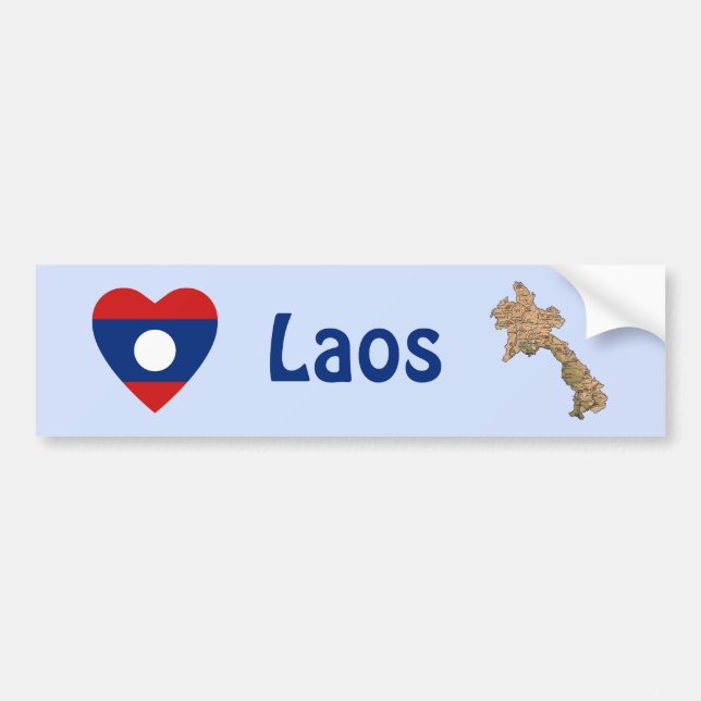 Adesivo Para Carro Sinalizador Laos Coração + Bumper Sticker (Frente)