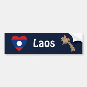 Adesivo Para Carro Sinalizador Laos Coração + Bumper Sticker