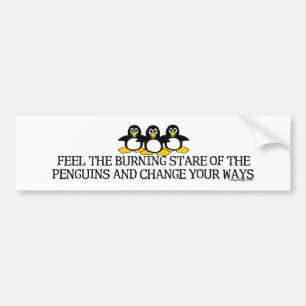 Adesivo Para Carro Sinta o olhar fixo ardente dos pinguins