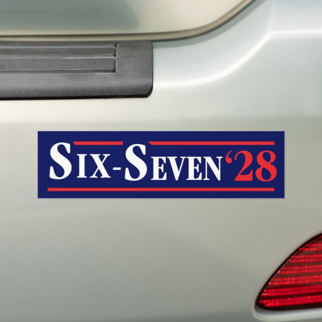Adesivo Para Carro Six Seven President 67 Vote Six-Seven 2028 Funny (No carro)