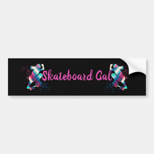 Adesivo Para Carro Skateboarder fêmea