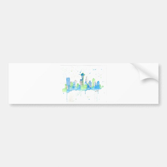 Adesivo Para Carro Skyline de Seattle (Frente)