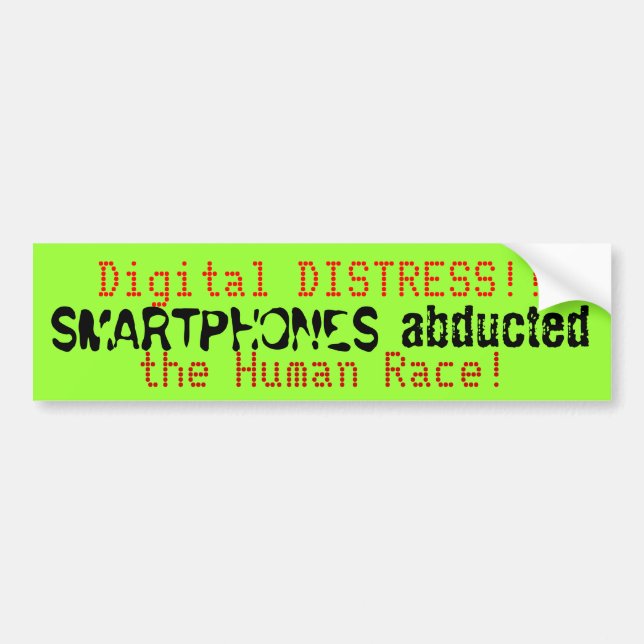 Adesivo Para Carro Smartphones Digital Humor Green Bumper Sticker (Frente)