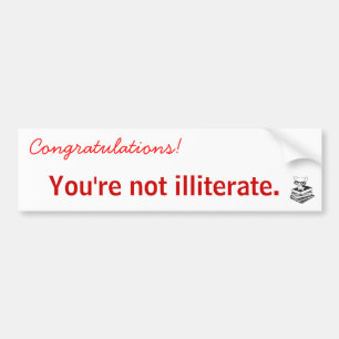 Adesivo Para Carro smartypig, você não é iletrado., Congratulati