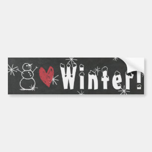 Adesivo Para Carro Snowmen Heart Winter Bumper Sticker