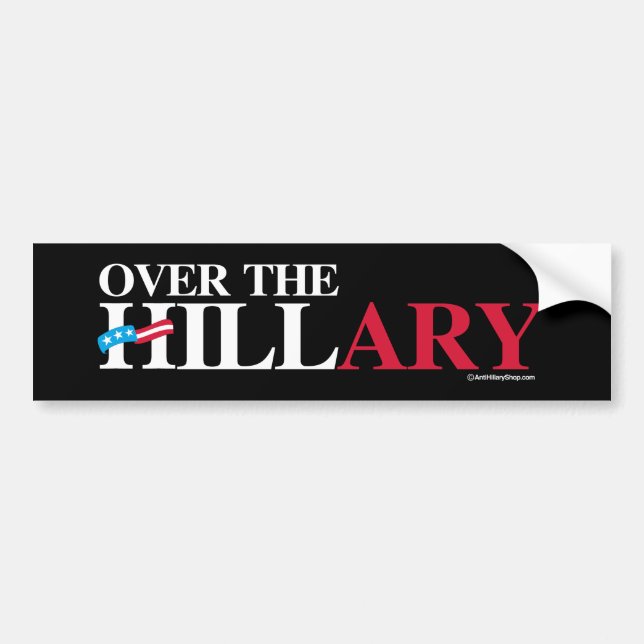 Adesivo Para Carro Sobre a Hillary -- Anti-Hillary - branco - .png (Frente)
