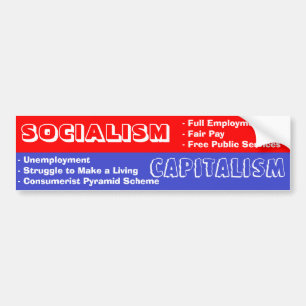 Adesivo Para Carro Socialismo contra o capitalismo Bumpersticker