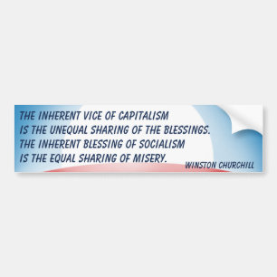 Adesivo Para Carro Socialismo do capitalismo v (Churchill)