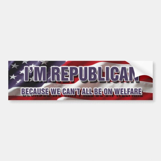 Adesivo Para Carro Sou Republicano Bumper Sticker (Frente)