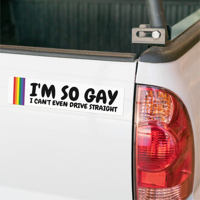 Adesivo Para Carro Sou tão Gay que nem consigo dirigir Hetero (No caminhão)