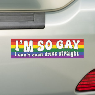 Adesivo Para Carro Sou tão Gay que nem consigo dirigir Hetero LGBT