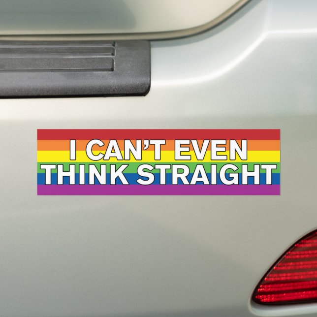 Adesivo Para Carro Sou tão Gay que nem consigo pensar no Hetero LGBT (No carro)