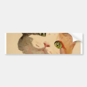 Adesivo Para Carro Sou "Todos os Ouvidos": retrato de Calico Cat