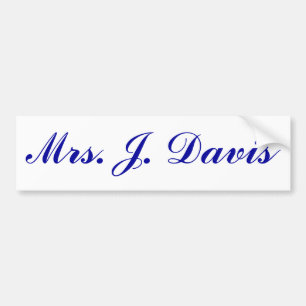 Adesivo Para Carro Sra. J. Davis