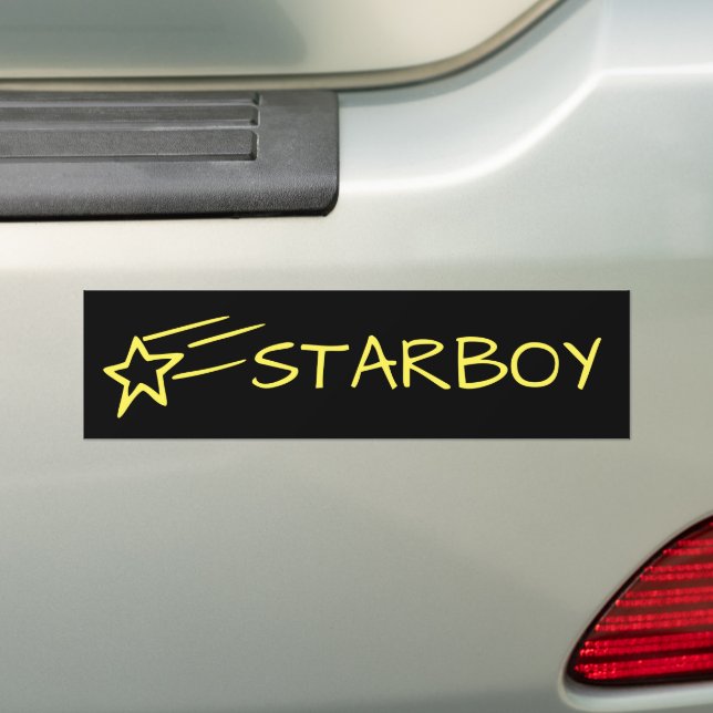 Adesivo Para Carro STARBOY e disparando amarelo personalizável estrel (No carro)