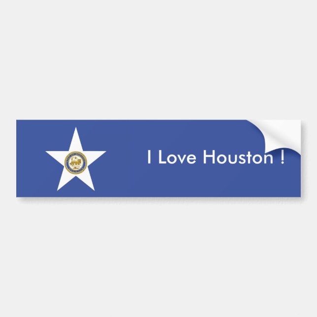 Adesivo Para Carro Sticker Flag da cidade de Houston, EUA (Frente)