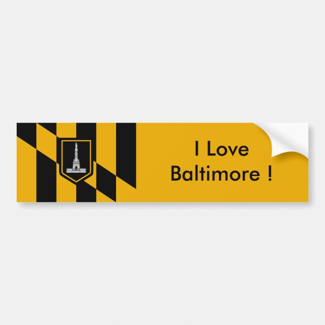 Adesivo Para Carro Sticker Flag de Baltimore, Maryland, EUA (Frente)