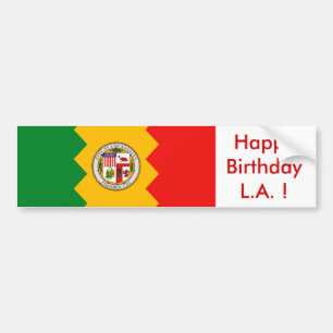 Adesivo Para Carro Sticker Flag de Los Angeles, Feliz Aniversário L.A