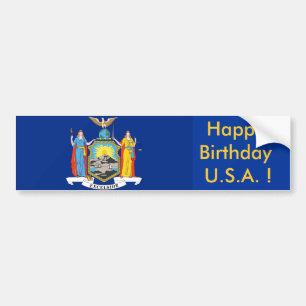 Adesivo Para Carro Sticker Flag de Nova Iorque, Feliz Aniversário do