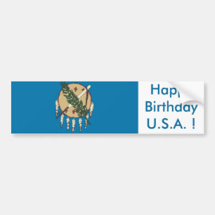 Adesivo Para Carro Sticker Flag de Oklahoma, Feliz Aniversário dos E