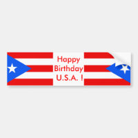 Sticker Flag de Porto Rico, Feliz Aniversário dos 