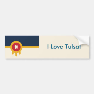 Adesivo Para Carro Sticker Flag de Tulsa, Oklahoma