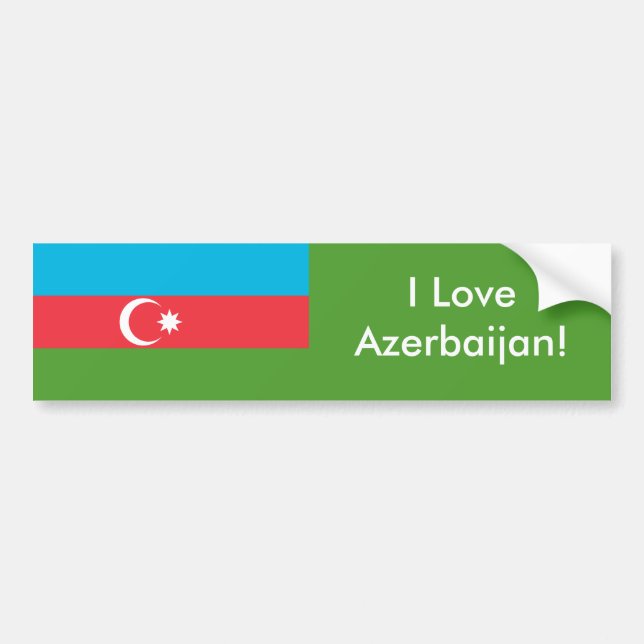 Adesivo Para Carro Sticker Flag do Azerbaijão (Frente)