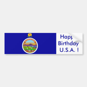 Adesivo Para Carro Sticker Flag do Kansas, Parabéns Aniversário dos