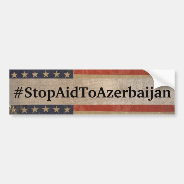 Adesivo Para Carro #StopAidToAzerbaijão Bumper Sticker (Frente)
