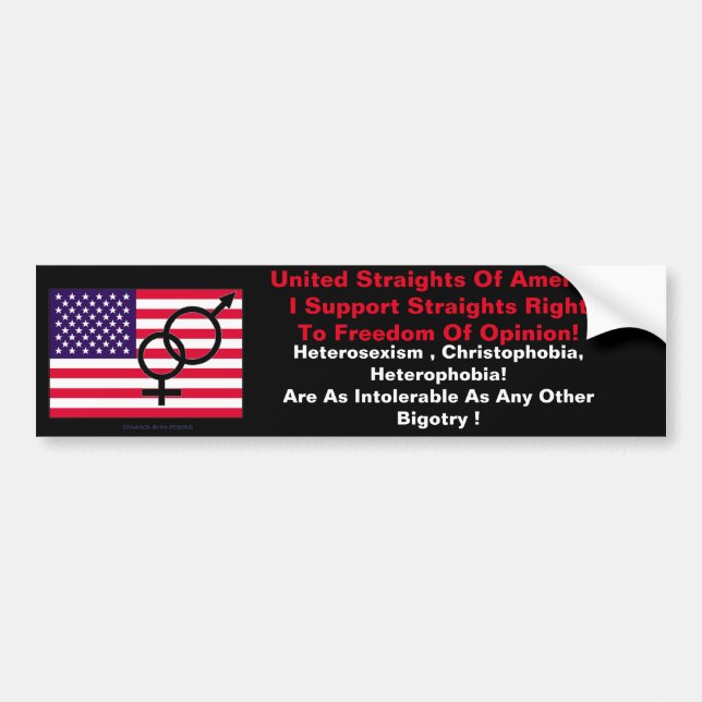 Adesivo Para Carro Straight Rights Bumper Sticker (Frente)