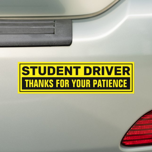 Adesivo Para Carro Student Driver Thanks For Your Patience (No carro)