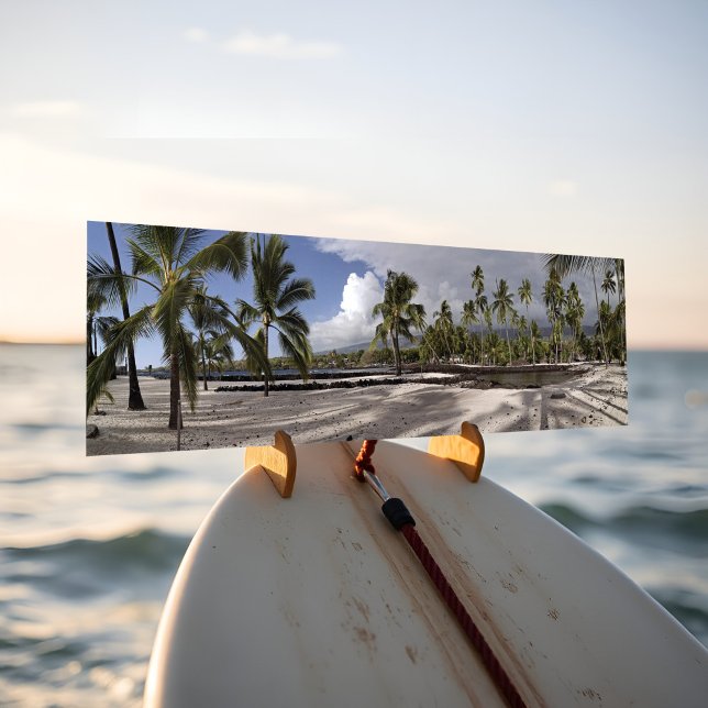 Adesivo Para Carro Stuning Hawaii Beach Puuhonua o Honaunau Panorama (Tropical beach panoramic landscape bumper sticker of Pu'uhonua o Hōnaunau Hawaii's big island.)