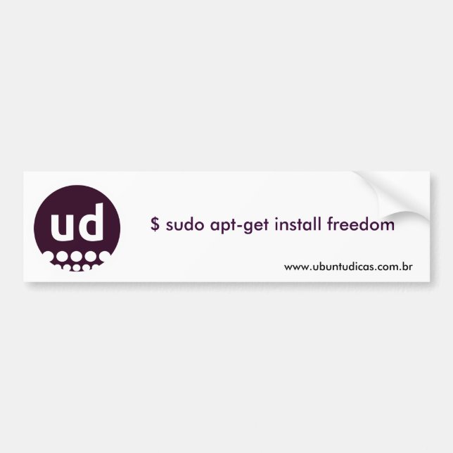 Adesivo Para Carro $ sudo apt-get install freedom (Frente)