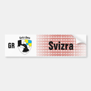 Adesivo Para Carro Suíça Svizzera Svizra Graubünden autocolante de
