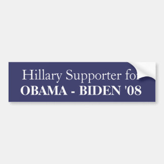 Adesivo Para Carro Suporte de Hillary para, OBAMA - BIDEN '08