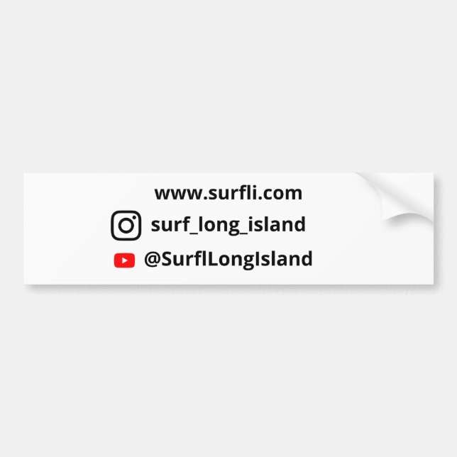 Adesivo Para Carro Surf Long Island Car Bumper Sticker (Frente)