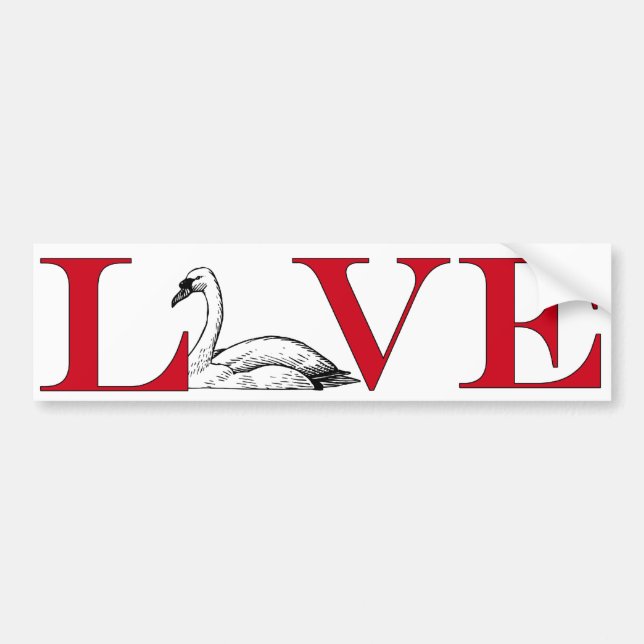 Adesivo Para Carro Swan Lover Bumpersticker (Frente)