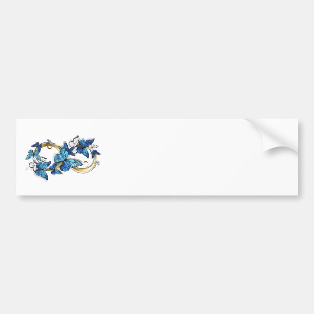 Adesivo Para Carro Symbol Infinity of Blue Morpho Butterflies (Frente)
