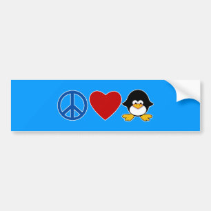 Adesivo Para Carro T-shirt do bebê do pinguim do amor da paz, caneca