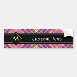 Adesivo Para Carro Tartan rosa, Dourado e azul