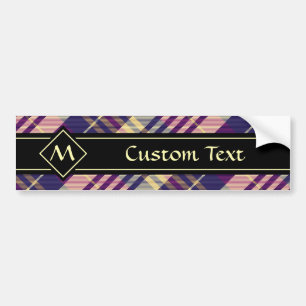 Adesivo Para Carro Tartan roxo, Dourado e azul