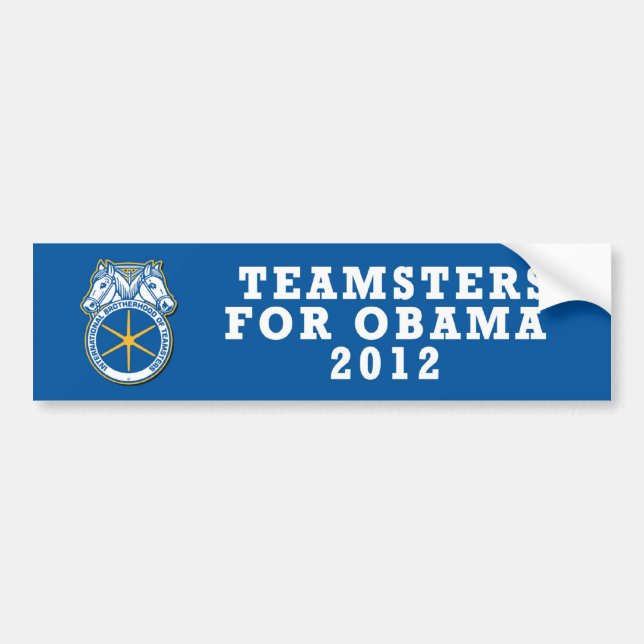 Adesivo Para Carro Teamsters 2012 da etiqueta de Pro-Obama (Frente)