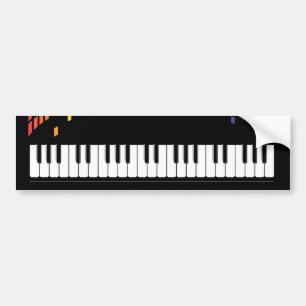 Adesivo Para Carro Teclado instrumental para piano de música multicol