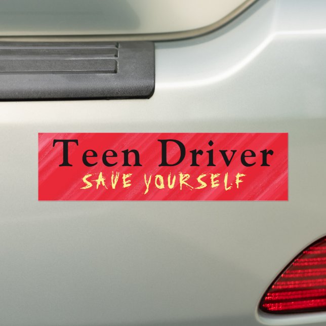 Adesivo Para Carro Teen Driver Salve-Se Humoricamente (No carro)