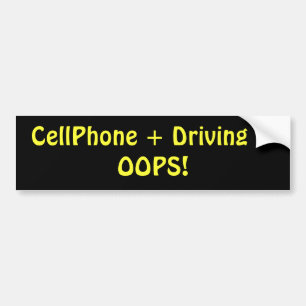 Adesivo Para Carro Telemóvel + Condução = OOPS!