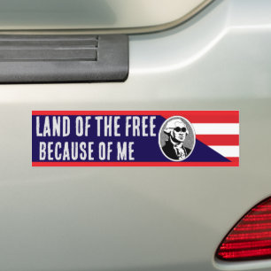 Adesivo Para Carro Terra dos Libertos por causa de mim George Washing